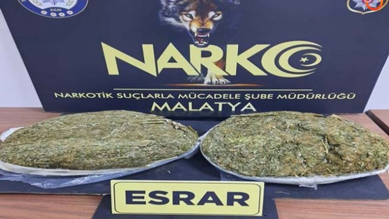 Otobüsle esrar maddesi taşıyan yolcu ile otobüs muavini yakalandı