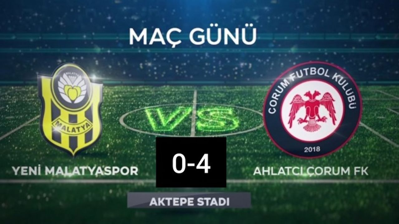 Yeni Malatyaspor Ankara'da 4-0 Mağlup Oldu