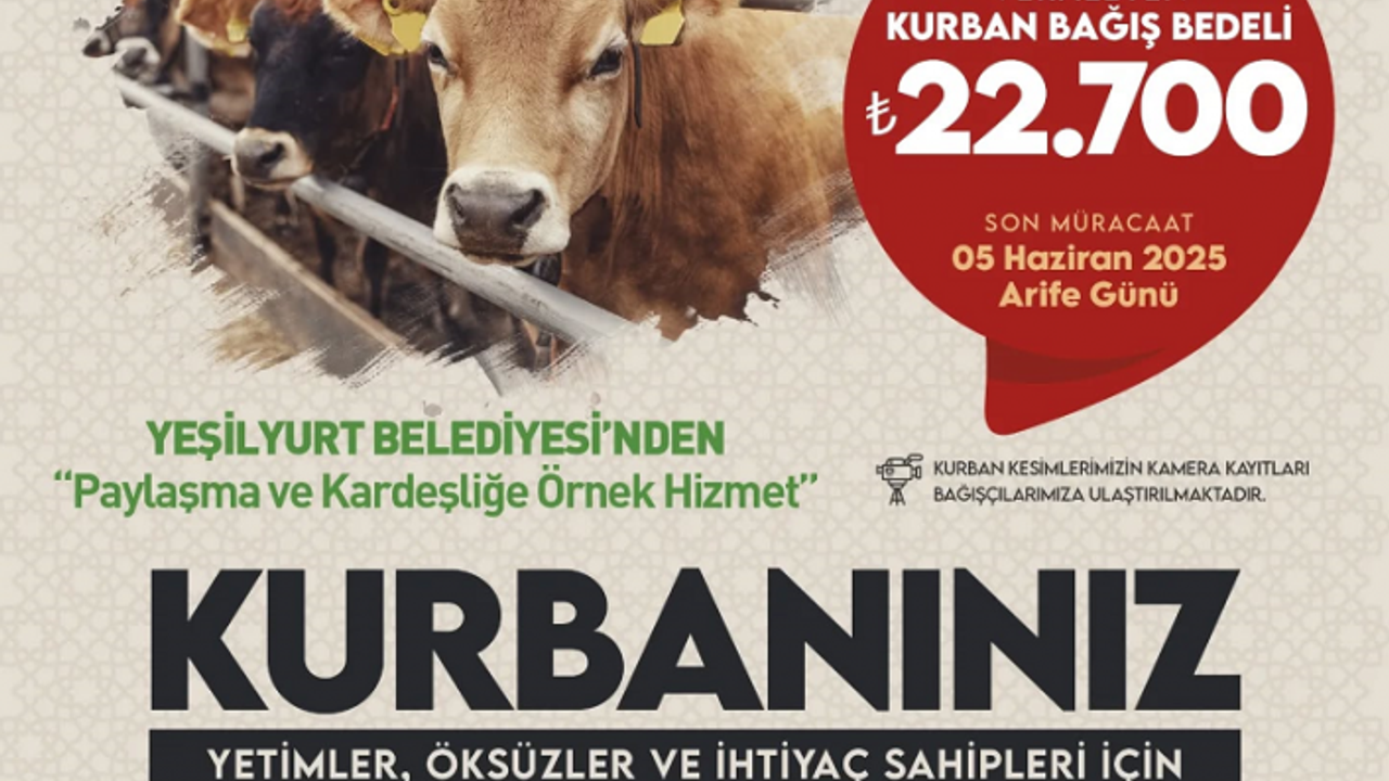 Yeşilyurt Belediyesi Yetim, Öksüz Ve İhtiyaç Sahipleri İçin ‘Kurban Bağış’ Hizmetini Başlattı 