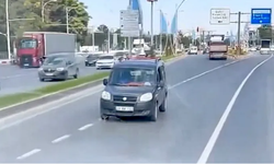 Malatya’da ters şeride giren araç geri geri giderek kazadan döndü