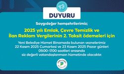 Vergi Ödemeleri İçin Yeşilyurt Belediyesi Vezneleri Hafta Sonu Açık Olacak