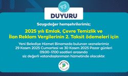 Vergi Ödemeleri İçin Yeşilyurt Belediyesi Vezneleri Hafta Sonu Açık Olacak
