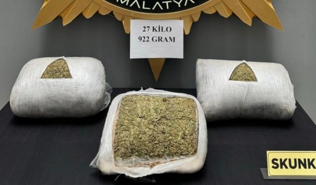 Malatya'da 27 kg Skunk ele geçirildi