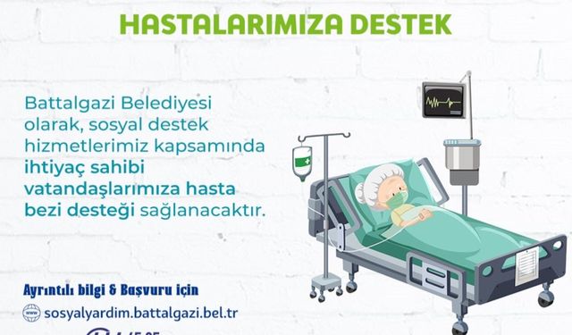 Battalgazi Belediyesi'nden Hasta Bezi Desteği