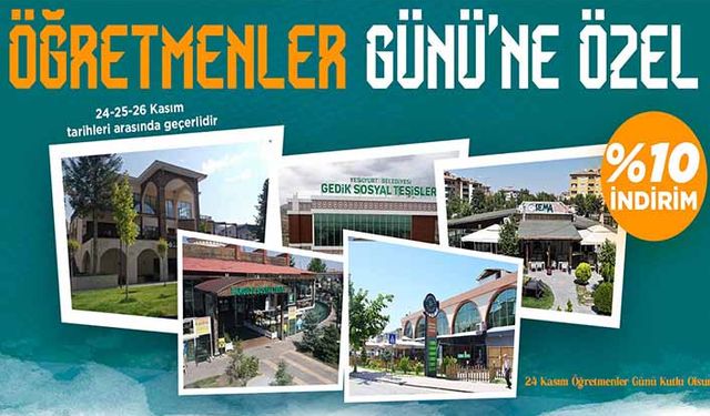 Yeşilyurt Belediyesi’nden Öğretmenler Günü’ne Özel İndirim Sürprizi