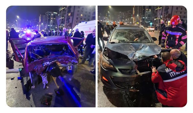 Otomobil Hurdaya Döndü; 3 yaralı