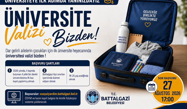 Battalgazi Belediyesi’nden Üniversite Öğrencilerine “Üniversite Valizi” Desteği