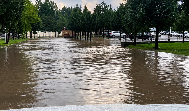 Malatya’da Yollar Göle Döndü, Ağaçlar Devrildi