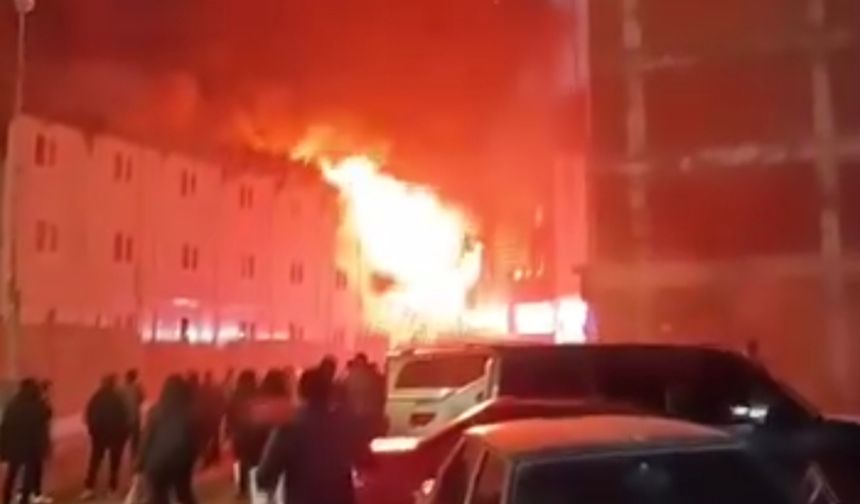 İşçilerin Kaldığı Konteynerde Yangın