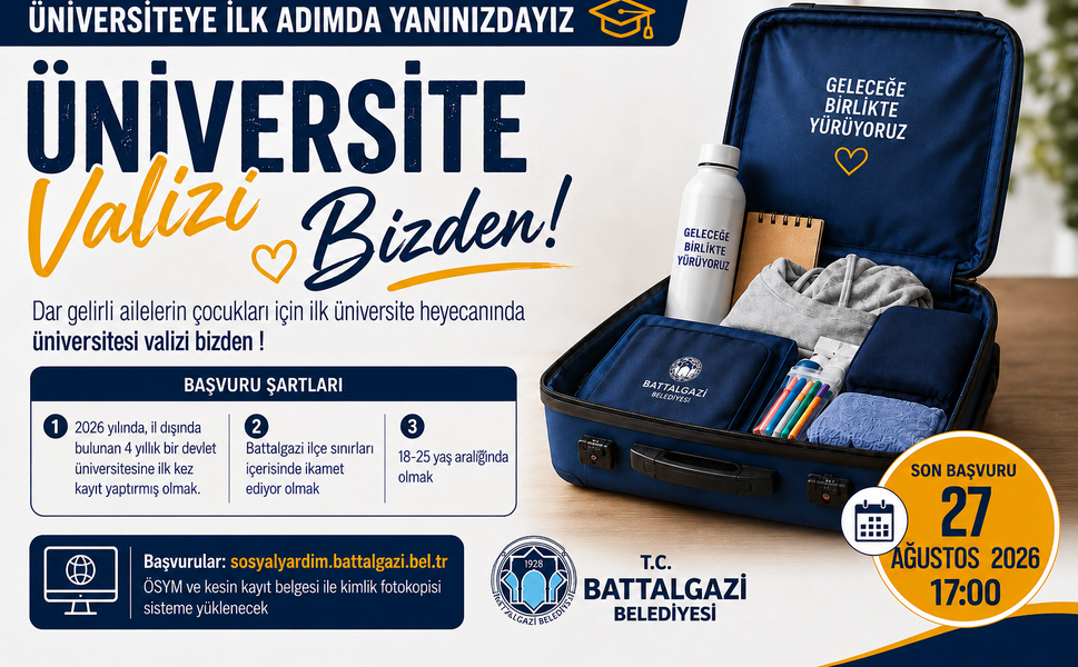 Battalgazi Belediyesi’nden Üniversite Öğrencilerine “Üniversite Valizi” Desteği
