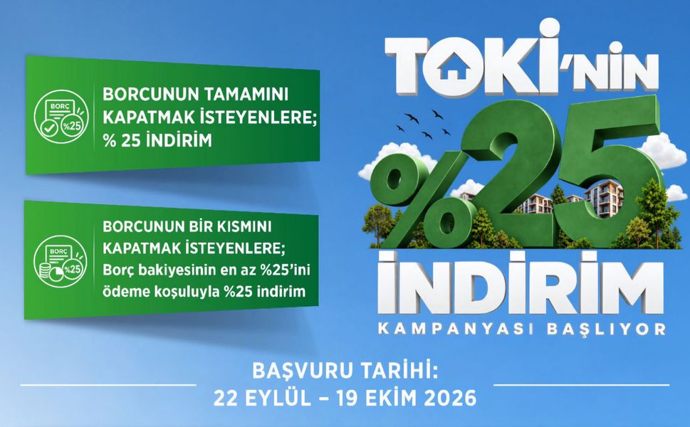 TOKİ’den Yüzde 25 İndirim Kampanyası! Başvurular 22 Eylül’de Başlıyor