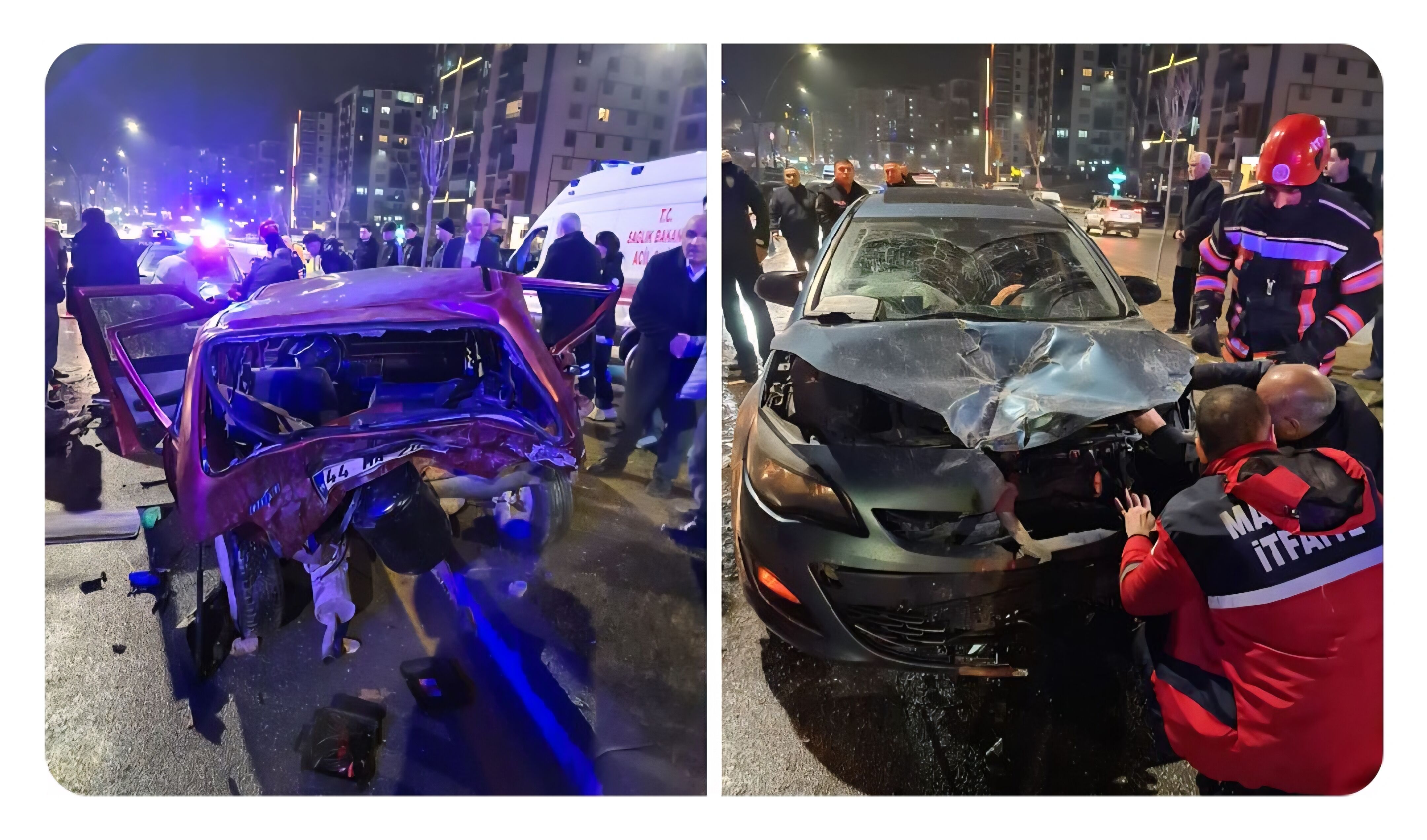 Otomobil Hurdaya Döndü; 3 yaralı